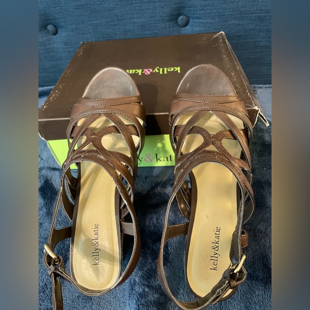 Naturalizer Corkscrew Wedge Sandal | Jaylyn-kk | Brown | Size 7M - Picture 6 of 8